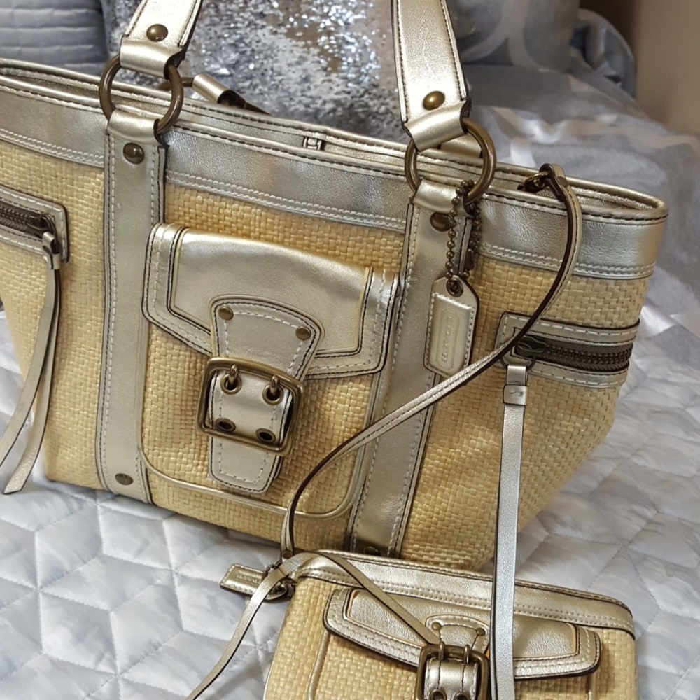 Coach tote with matching wristlet